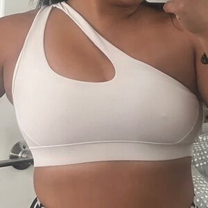 One-Shoulder Cutout Sports Bra